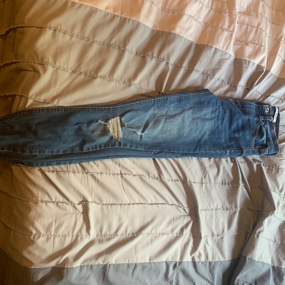 Skinny dark blue jeans, brand is celebrity pink. Size 2